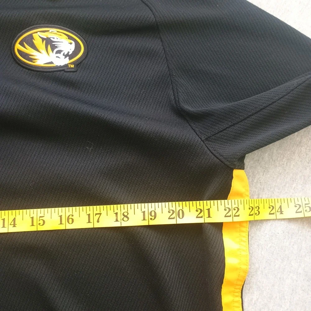 Nike Missouri Tigers Polo Mens Large Black Yellow NCAA Mizzou Dri-Fit 25841X-MO1